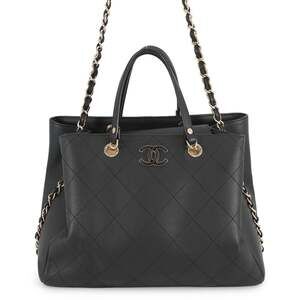 Chanel Chain Tote Bag with Coco Mark, Calf Leather, AS0356, CHANEL Bag, 2-Way...